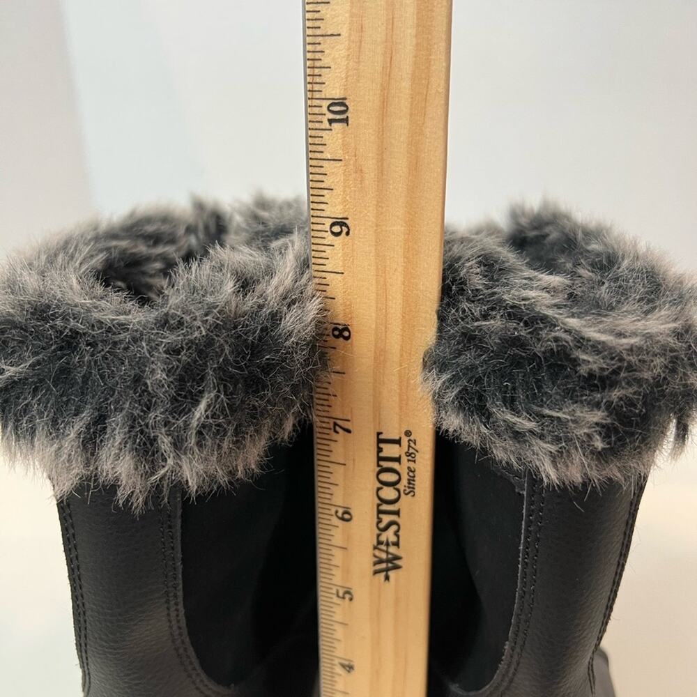 NEW Amazon Essentials Mid Calf Snow Winter Black White Faux Fur Trim Boots 11 - Picture 7 of 9
